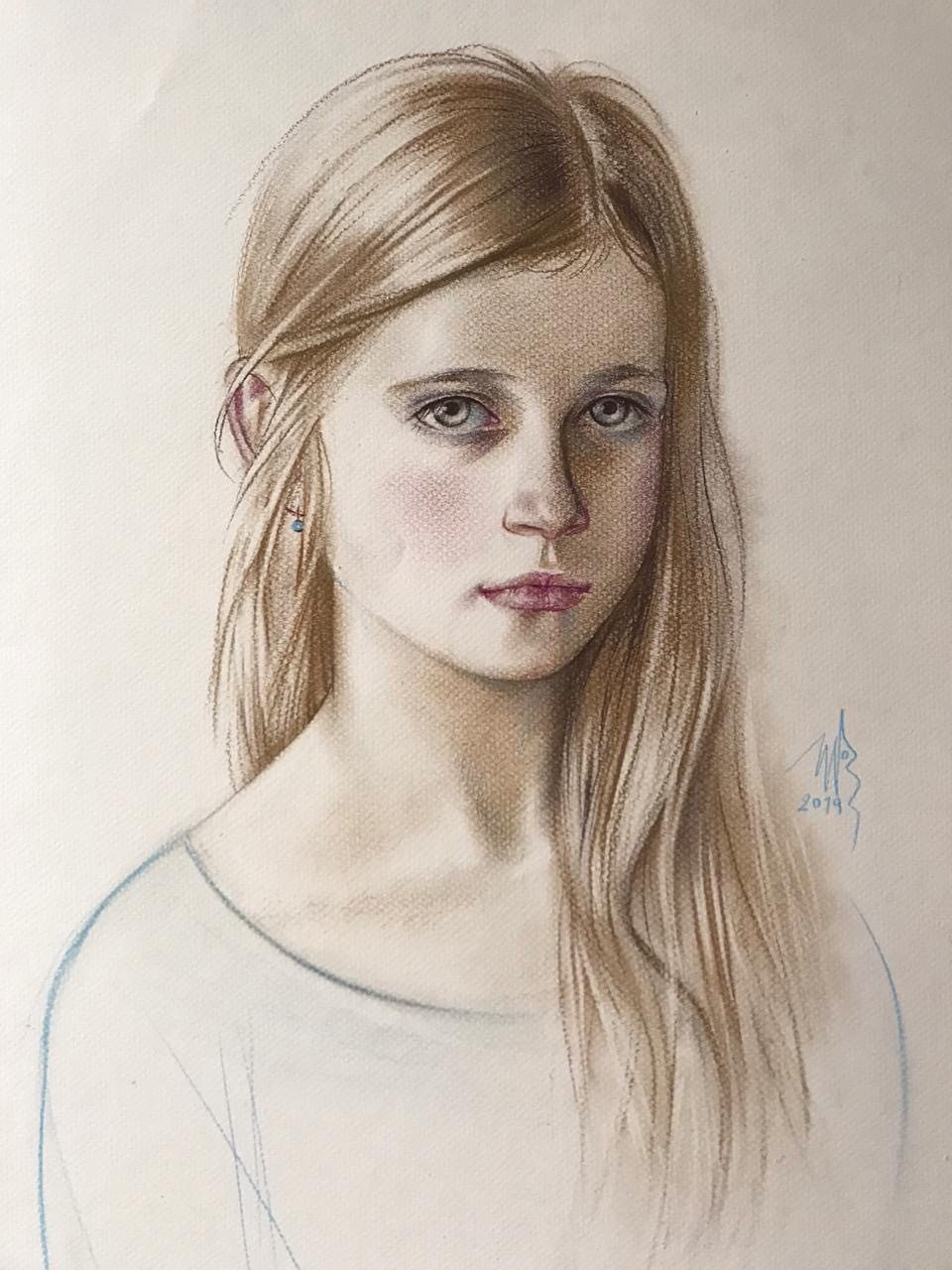 МАРТА, Бумага/пастель, 60 × 40 см, 2019, художник Наталья Дикунова