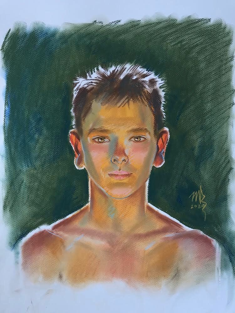 ФЕДЯ. ЛЕТО., Бумага/пастель, 40 × 30 см, 2020, художник Наталья Дикунова