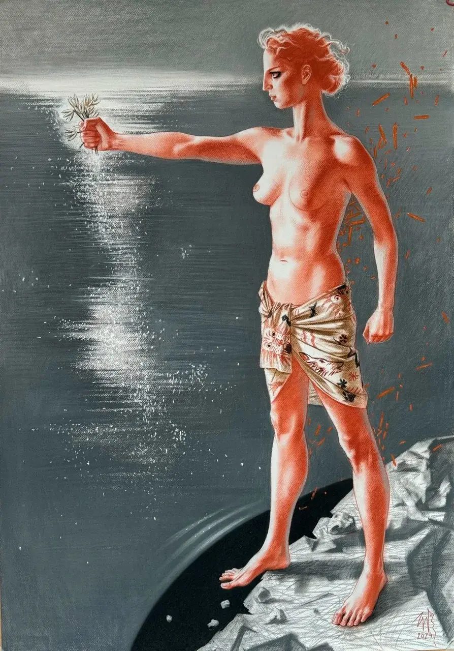 ЦЕРЦЕЯ, Бумага/пастель, 100 × 70 см, 2024, художник Наталья Дикунова