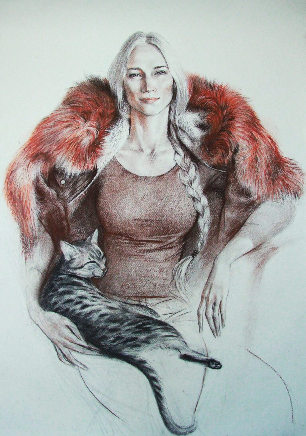СВЕТА А из серии «красивые мамы», Бумага/пастель, 70 × 60 см, 2018, художник Наталья Дикунова